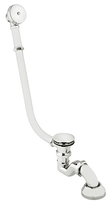 external bath tub complete of
siphon with click clack outlet, mat white