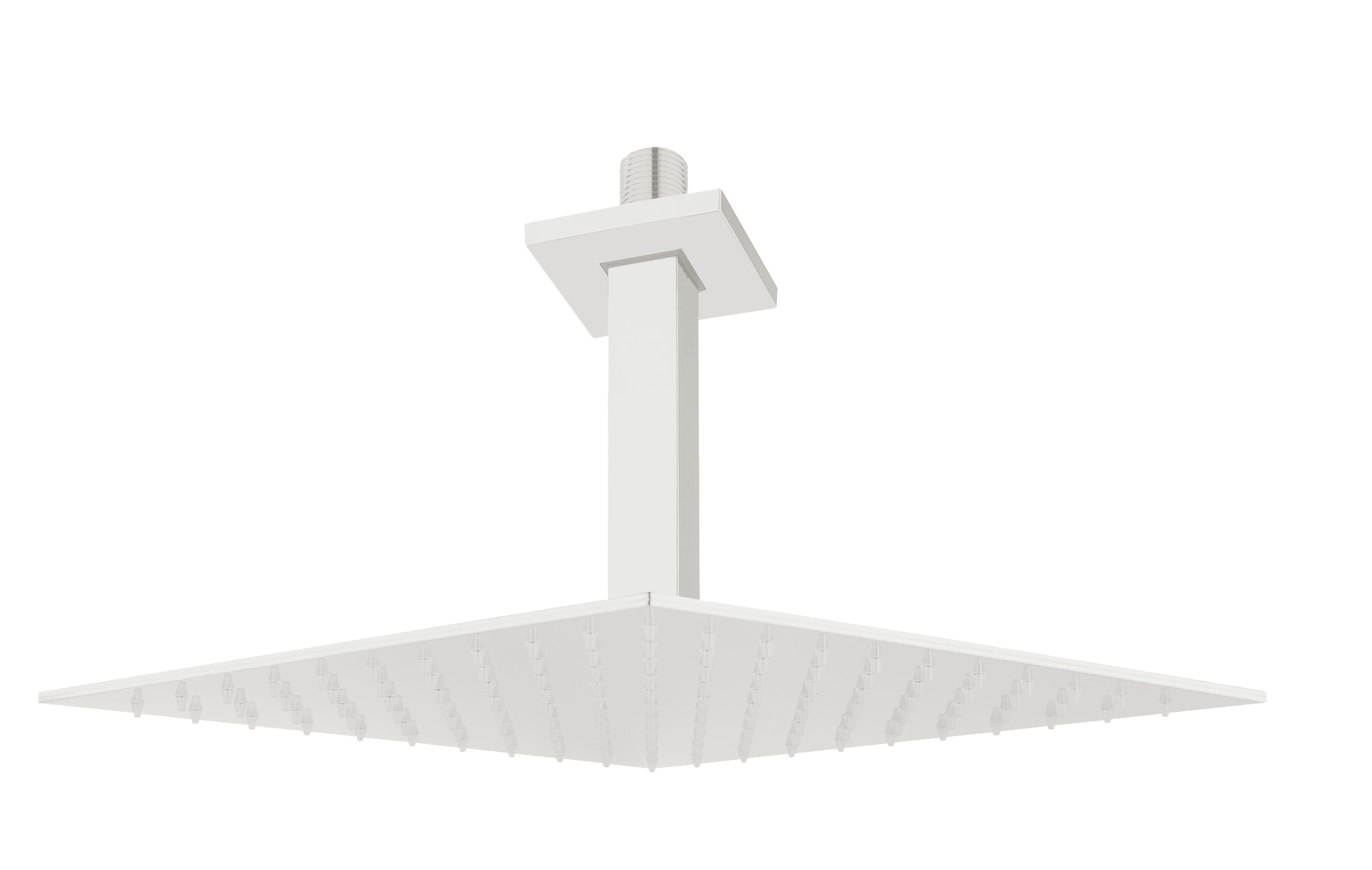 square ceiling arm 20 cm with head shower 20x20 cm, mat white