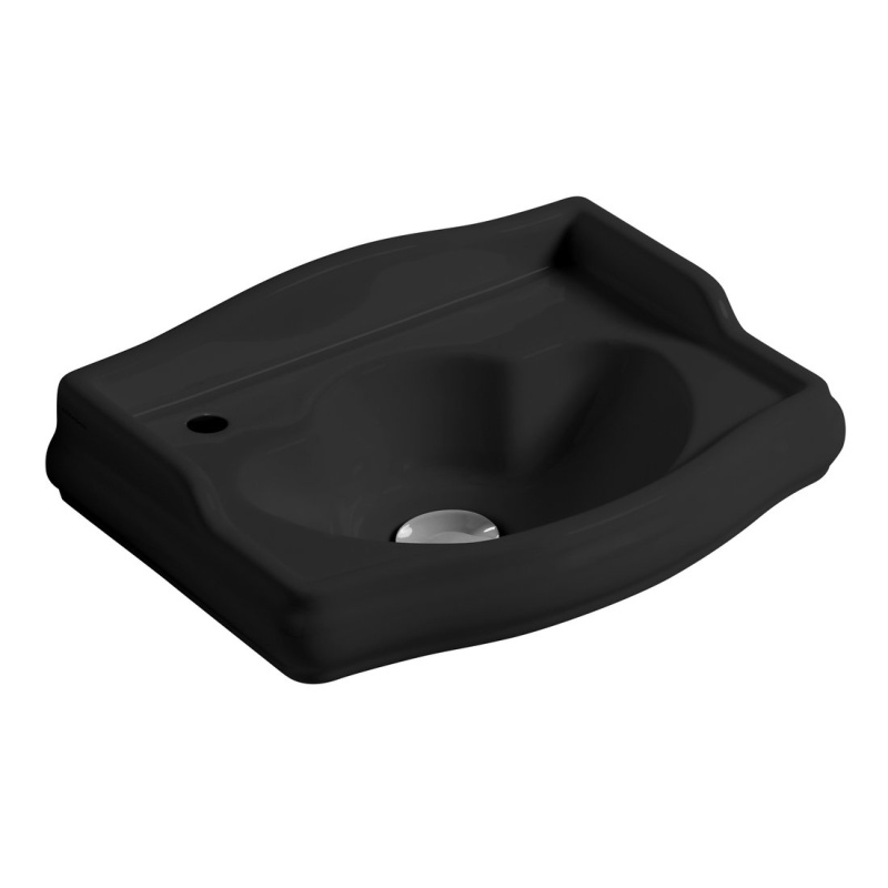 valamu Kerasan Retro 41x30 cm, segistiava vasakul, matt must