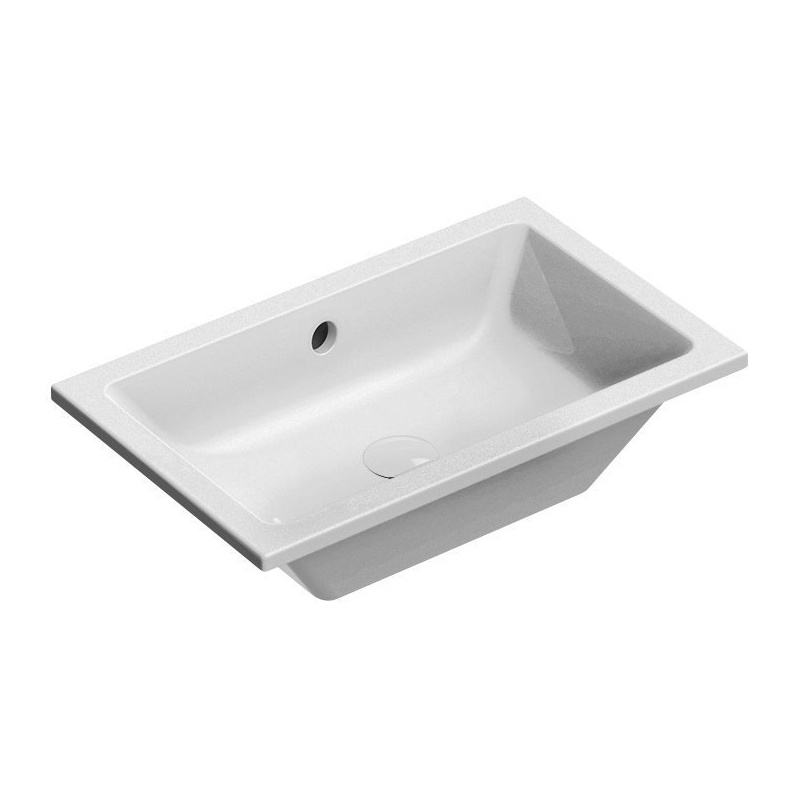 süvistatav valamu KUBE X 60x37cm,  tasaseks lihvitud põhi,  valge ExtraGlaze