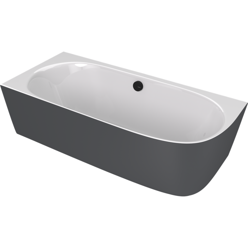 kivimassist vann Sussi Corner L 160x70x50 cm, valge/matt antratsiit