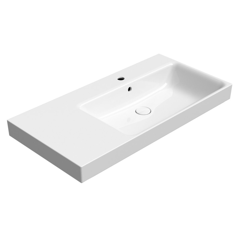 valamu NUBES 100x50cm,  L,  valge ExtraGlaze