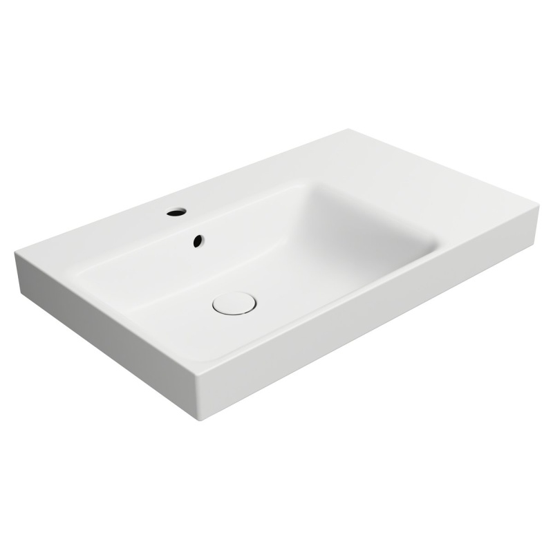 valamu NUBES 80x50cm,  R,  valge matt