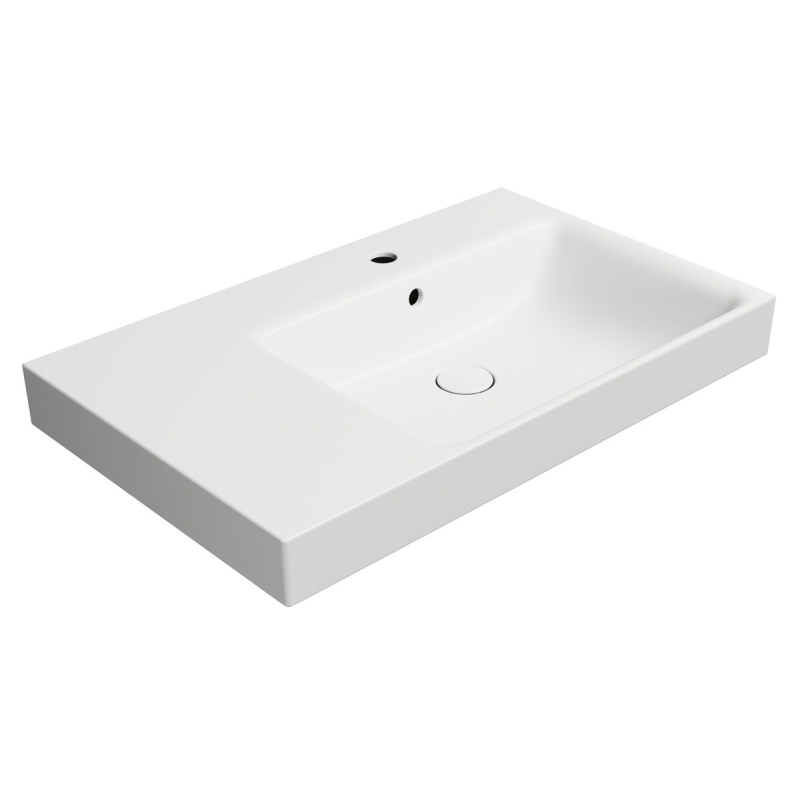 valamu NUBES 80x50cm,  L,  valge matt