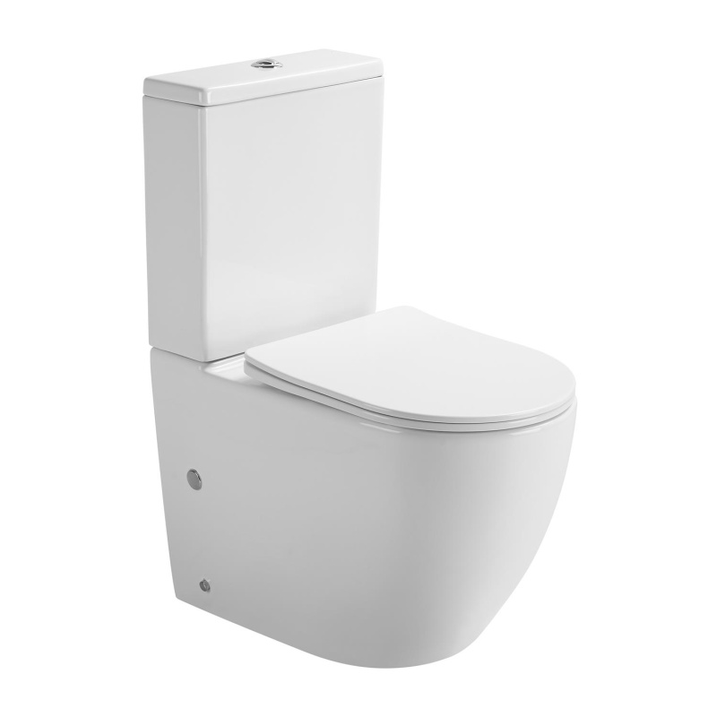 rimless wc kompakt Pacho, universaalne trapp, 2-süsteemne + soft close iste, valge