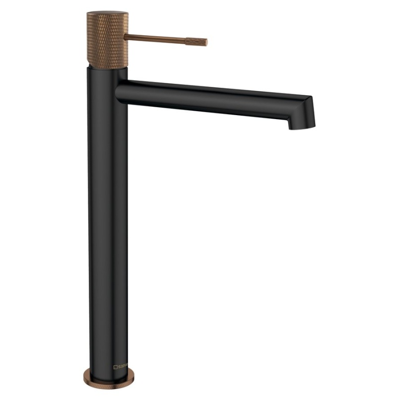 kõrge valamusegisti Solaris, matt must/harjatud roosa kuld