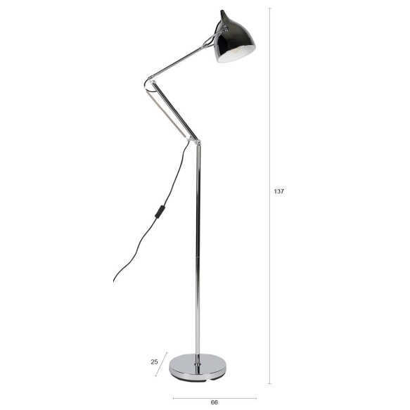 põrandalamp Reader Chrome