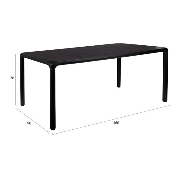 söögilaud Storm 160x90 Black
