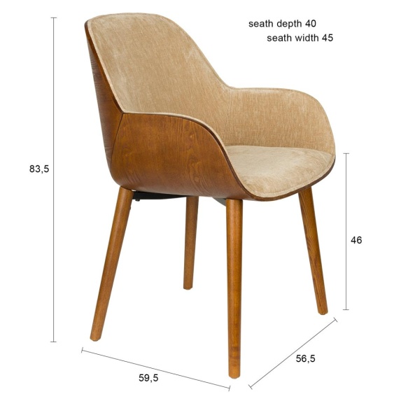 käetugedega tool Taylor Beige