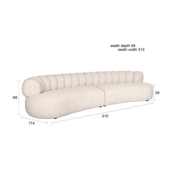 diivan Duvane 4,5-seater Beige