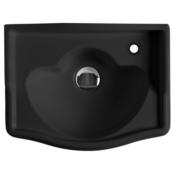 valamu Kerasan Retro 41x30 cm, segistiava paremal, matt must