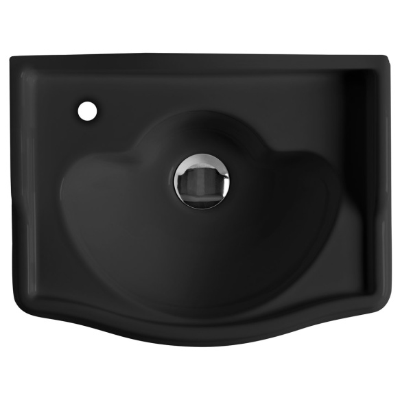 valamu Kerasan Retro 41x30 cm, segistiava vasakul, matt must