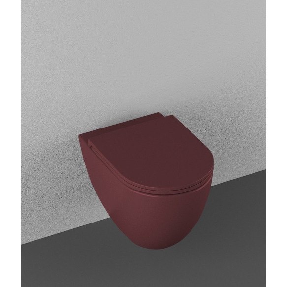 Rimless seina wc pott Infinity 36.5x53 cm, matt punane
