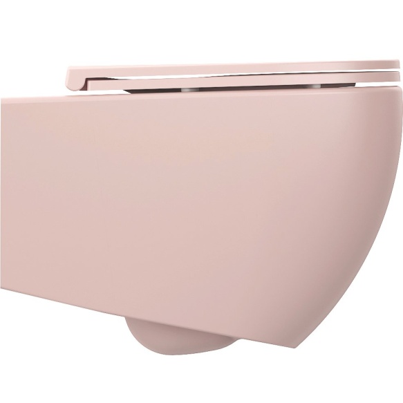 Rimless seina wc pott Infinity 36.5x53 cm, matt roosa