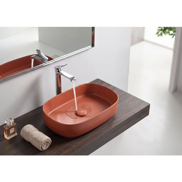 valamu töötasapinnale Infinity Oval 55x36 cm, terracotta