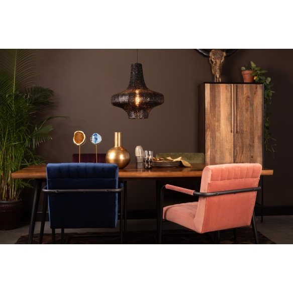 käsinojallinen tuoli Stitched Velvet, Navy