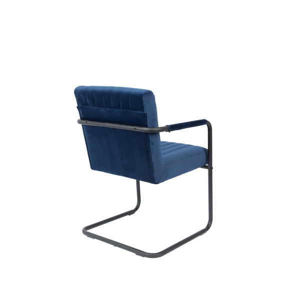 käsinojallinen tuoli Stitched Velvet, Navy
