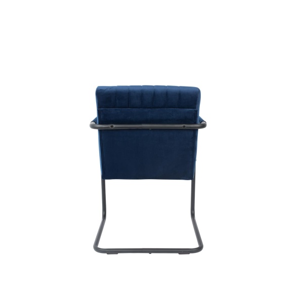 käsinojallinen tuoli Stitched Velvet, Navy