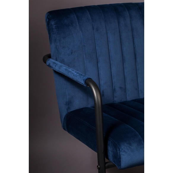 käsinojallinen tuoli Stitched Velvet, Navy