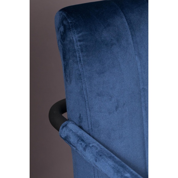 käsinojallinen tuoli Stitched Velvet, Navy