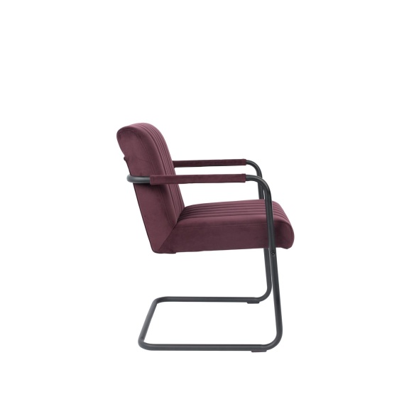 käsinojallinen tuoli Stitched Velvet, Plum