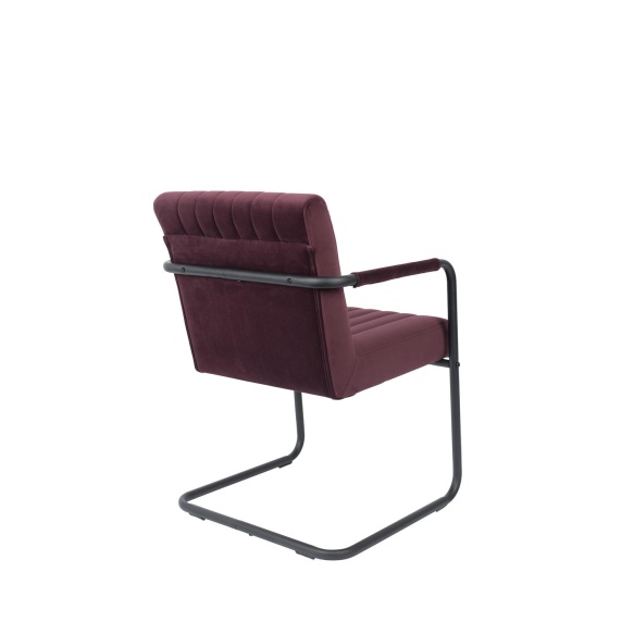 käsinojallinen tuoli Stitched Velvet, Plum