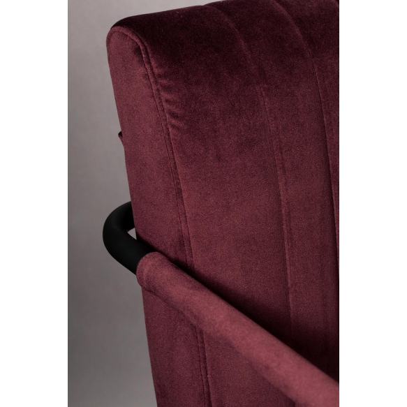 käsinojallinen tuoli Stitched Velvet, Plum