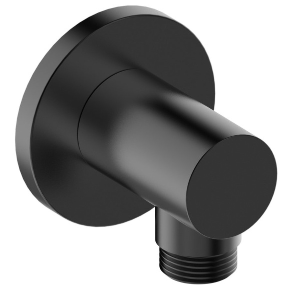 ümar dušivooliku vee väljavõtt seinast, matt must