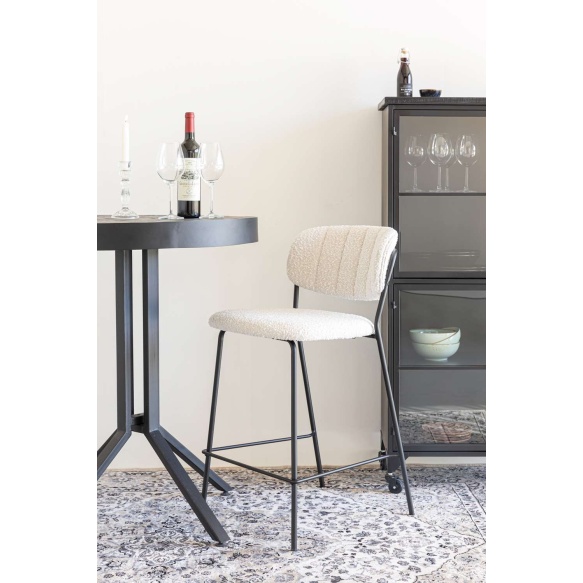 Madal baaritool Jolien Black/Bouclé