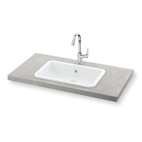 süvistatav silkstone valamu Opus In, tööpinnale, matt valge