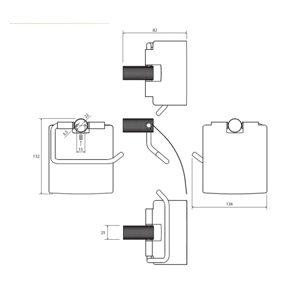 wc paberihoidja Copra, harjatud vask