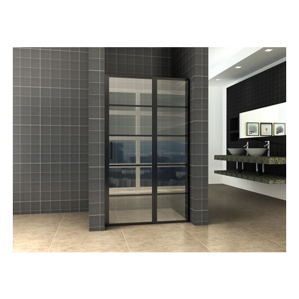 dušiuks Horizon (R/L) 100 cm, 8 mm, matt must, nanotöödeldud klaas