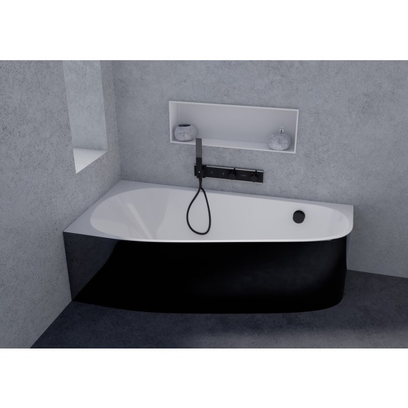 monoliitvann Projekta L 156x77x60 cm, valge/must