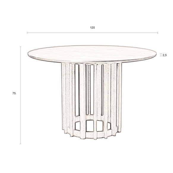 Ruokapöytä Barlet 120' Oak