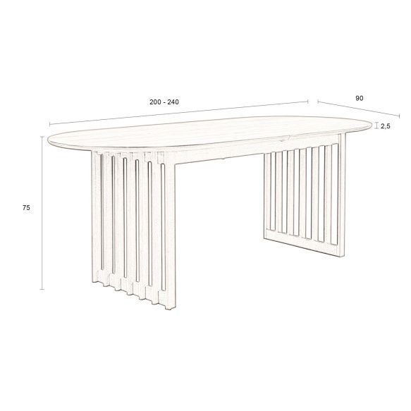 Ruokapöytä Barlet 200/240X90 Oak