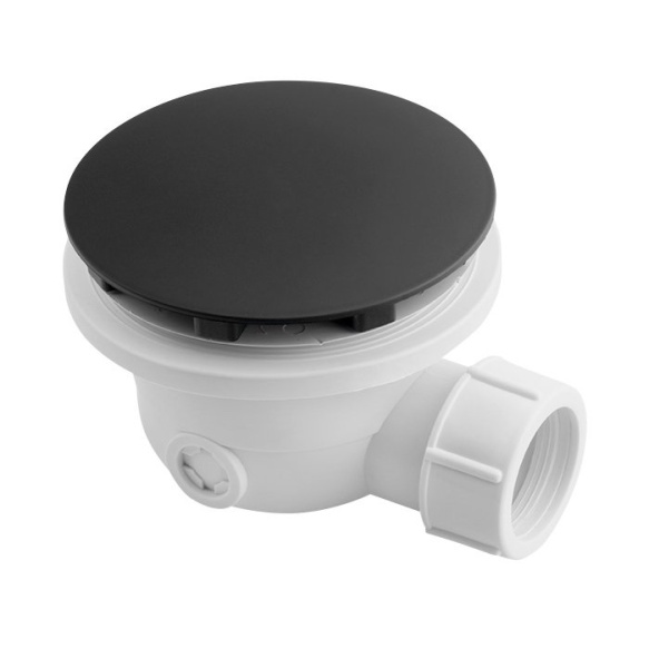 Suihkualtaan pohjaventtiili Interia VR836N, Ø 90mm, mattamusta