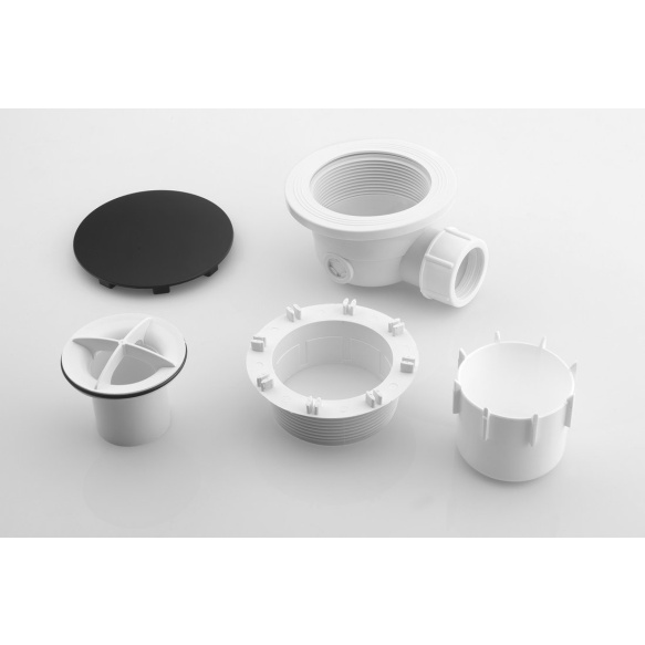 Suihkualtaan pohjaventtiili Interia VR836N, Ø 90mm, mattamusta