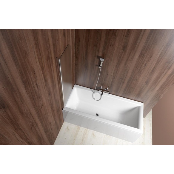 Ammeseinä Interia Vilma, 600x1400mm, huurrelasi, kiiltävä alumiini, vasen