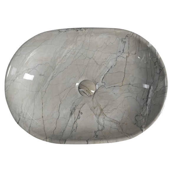 Malja-allas Interia Dalma, 590x420x140mm, harmaa, pohjaventtiili ei kuulu toimitukseen