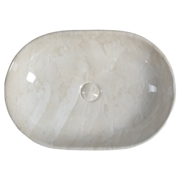 Malja-allas Interia Dalma, 590x420x140mm, beige, pohjaventtiili ei kuulu toimitukseen