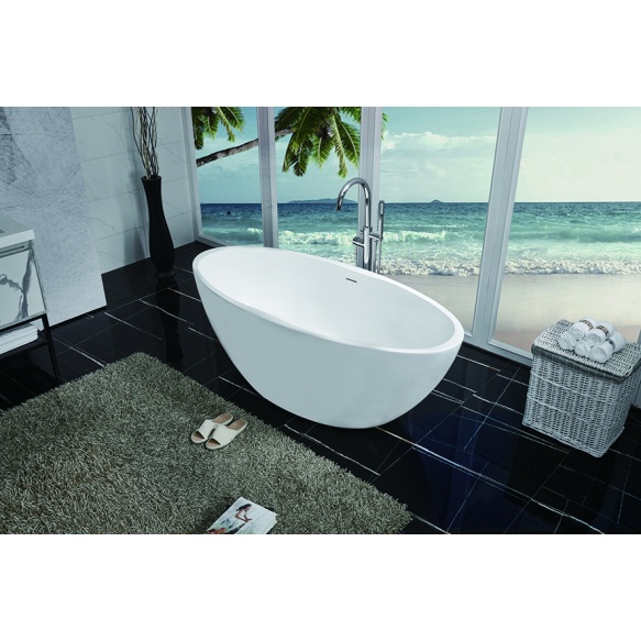 mattavalkoinen akrüüliamme Oval 170x78 cm