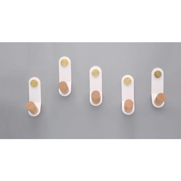 nagi 4x13 cm matt valge/läikiv messing, värvitud metall+puit