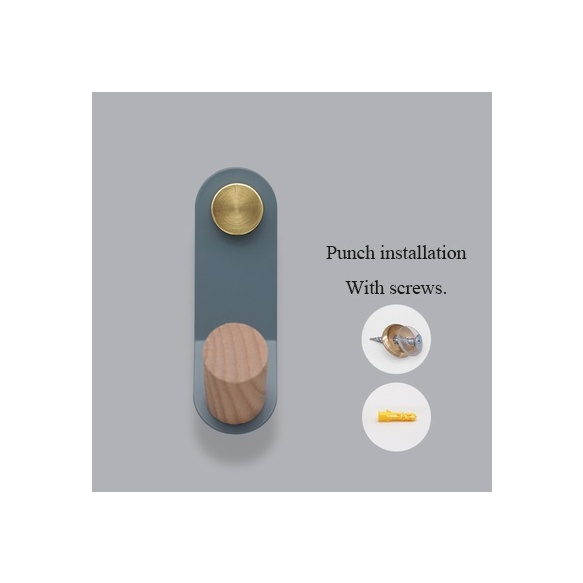 nagi 4x13 cm tumesinine/läikiv messing, värvitud metall+puit