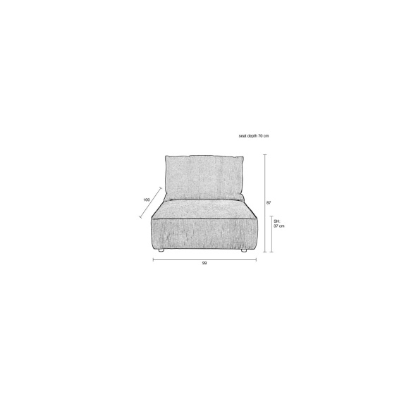 Diivanielement Hunter 1,5-Seater With Back Sand