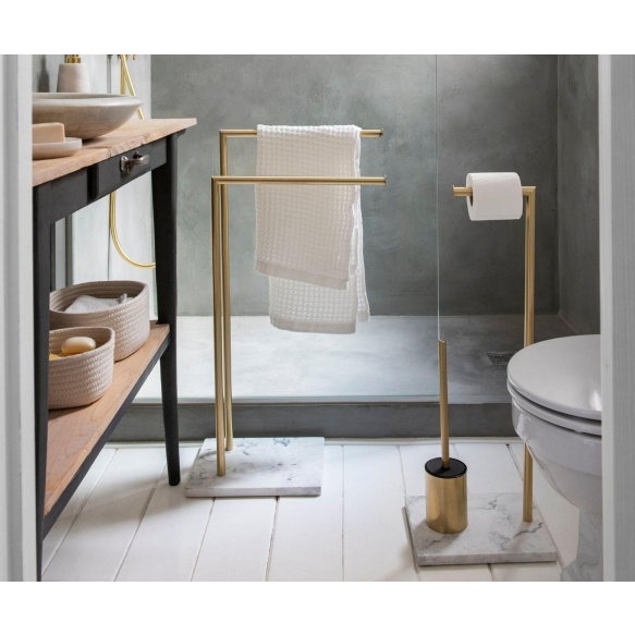 wc harja+paperiteline 27x22x73 cm, matta kulta