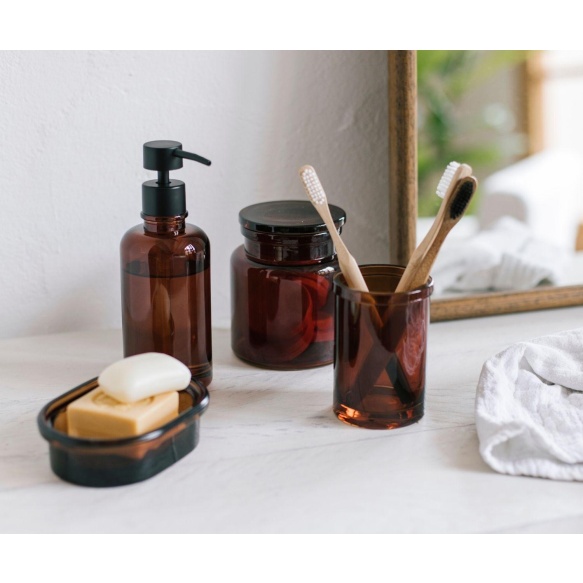 oranssi lasinen kannellinen muki 10x12 cm