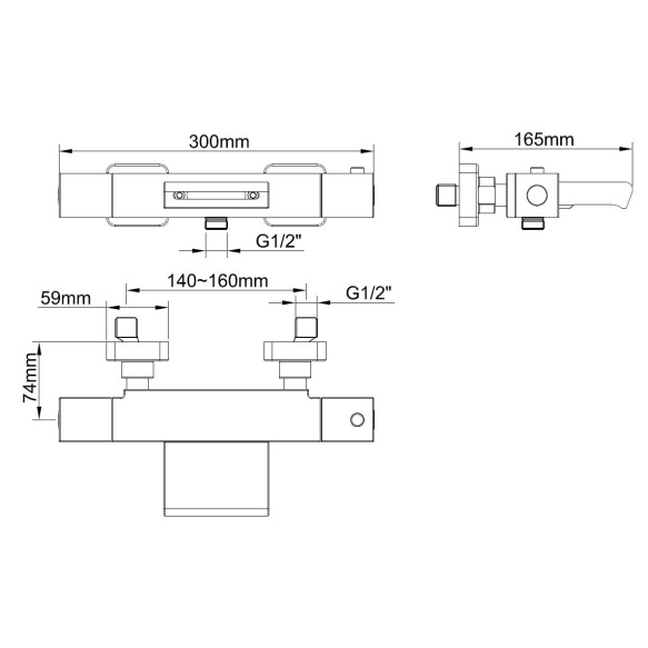 termostaat vannisegisti Rombo, matt must