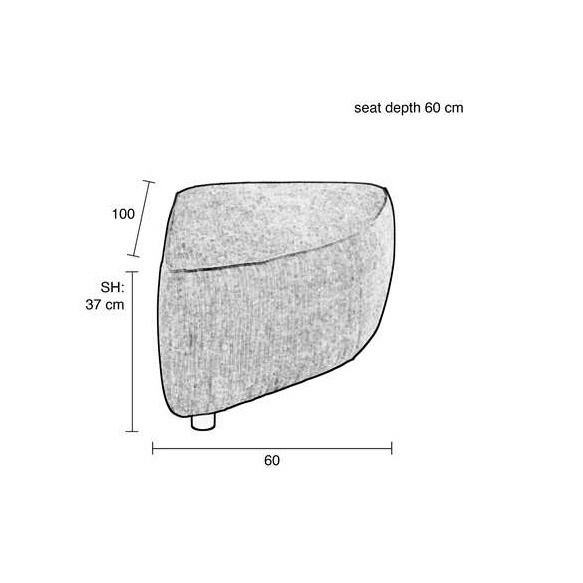 Diivanielement Hunter Pie Pouf Right Forest