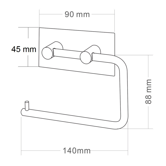 liimitav wc-paberihoidja, matt must