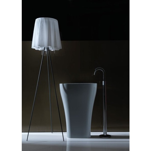 vapaasti seisova keraaminen pesuallas AQUATECH 60x85x40 cm, valkoinen